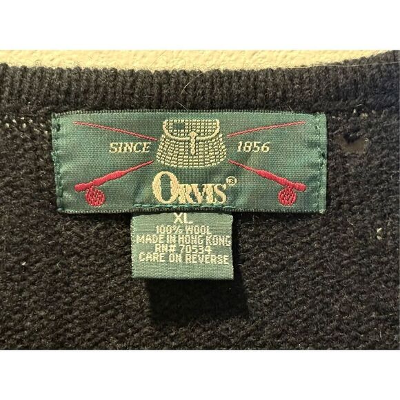 Vintage Orvis Women's 100% Wool Knitted Floral Embroidered Cardigan XL - Picture 5 of 9